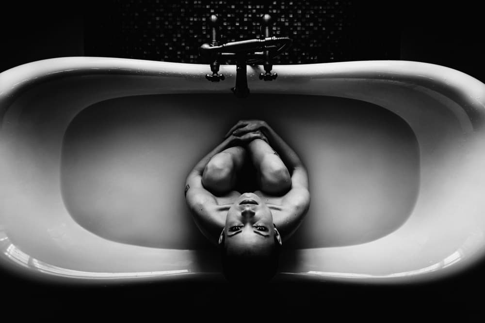 Woman In Quiet Bath by Patrik Valášek — canvas wall art