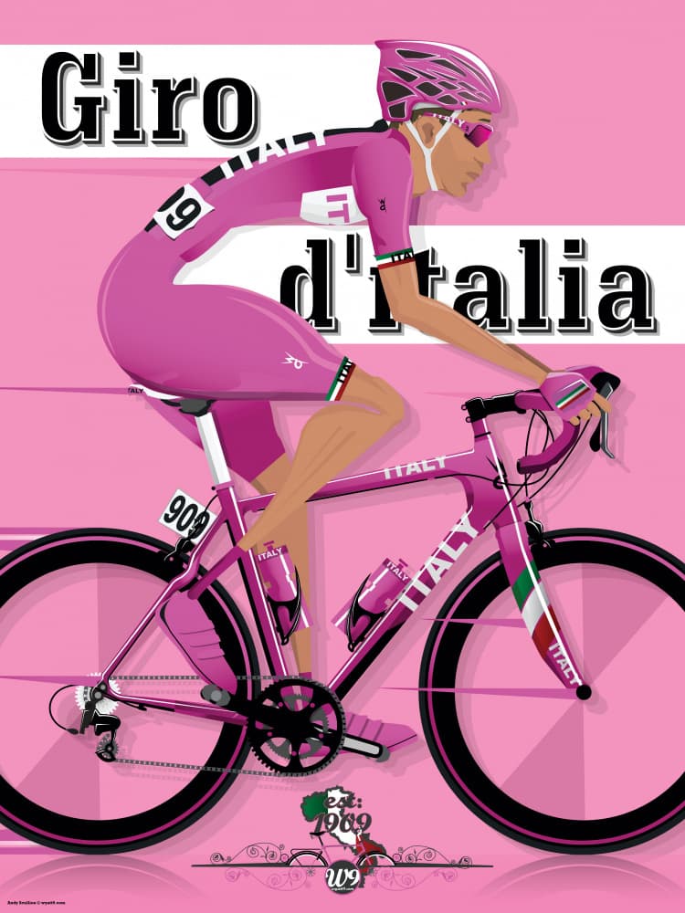Pink Italian Cycling by Wyatt 9 — canvas wall art