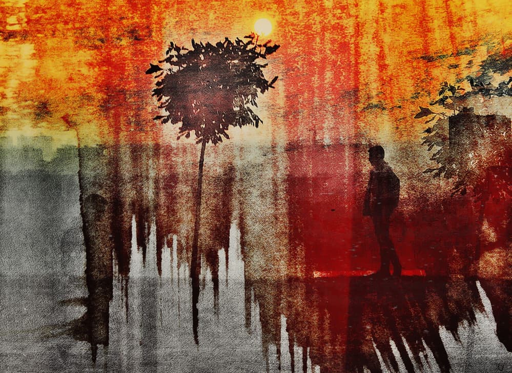Man in Red Sunset by Dalibor Davidovic — canvas wall art
