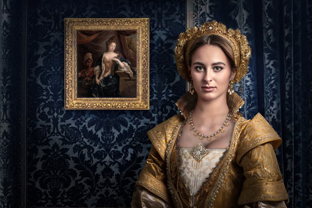 Regal Golden Portrait by Marcel Egger — canvas wall art