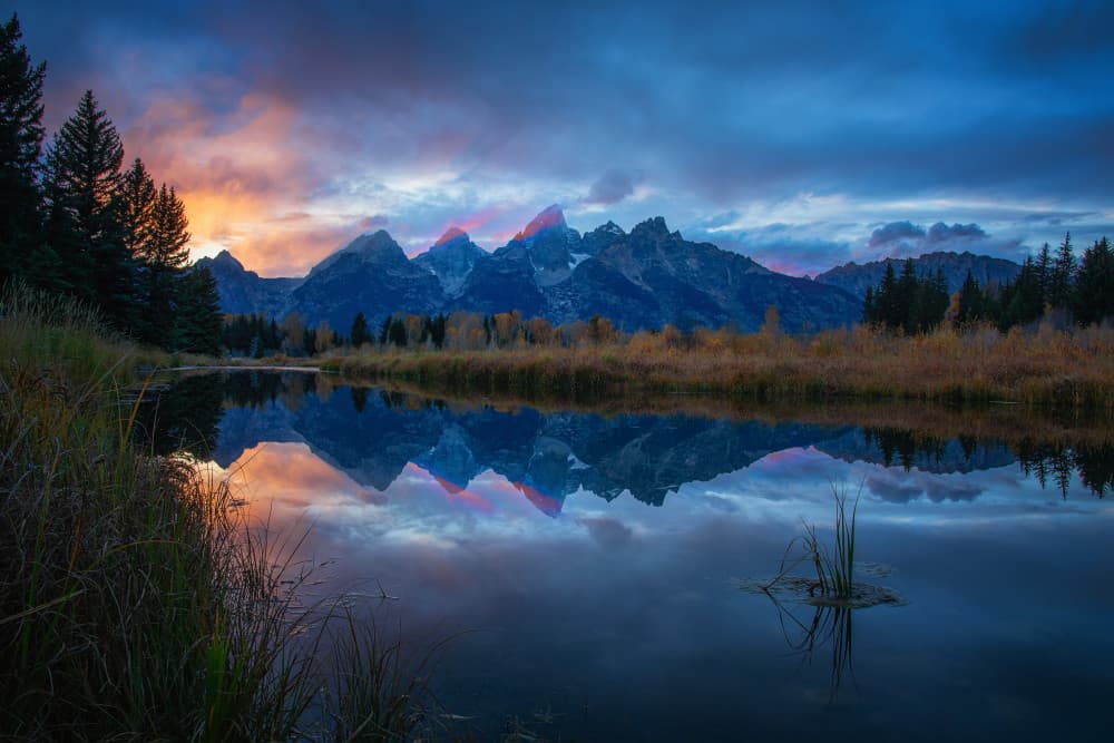 Grand Tetons Mountain Reflection by Mei Xu — canvas wall art