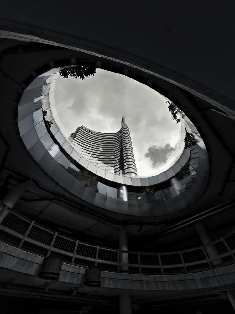 Upward Skyscraper View by Roland Weber — canvas wall art