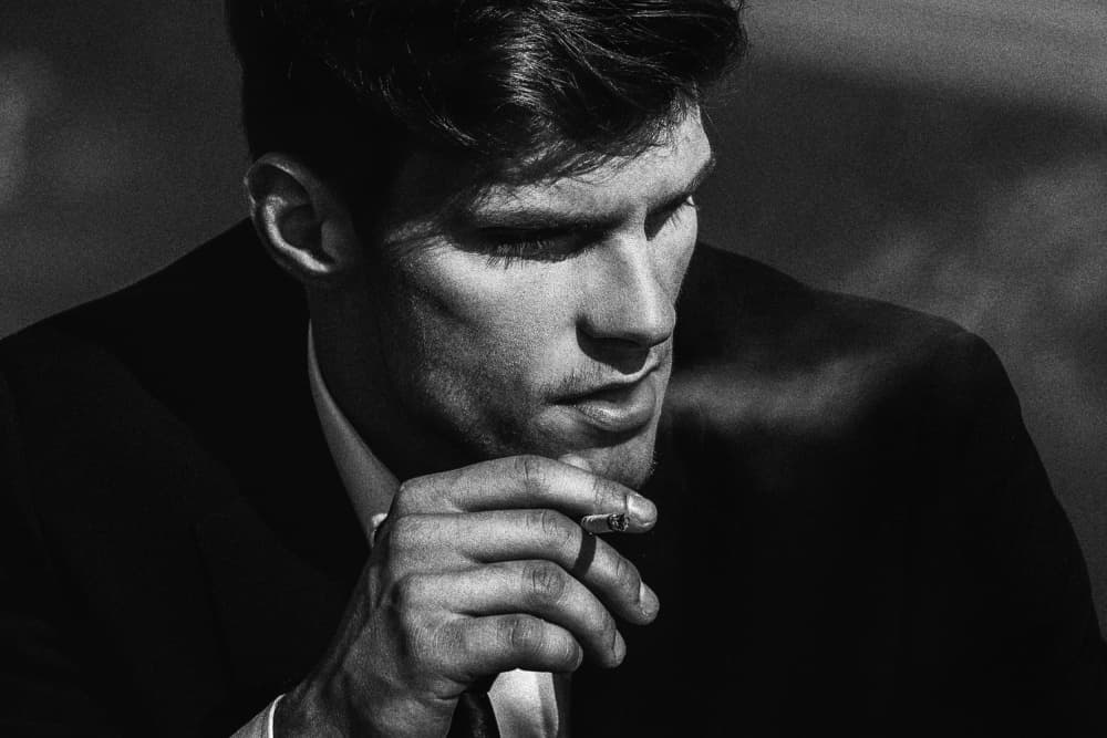 Elegant Man Smoking by Martin Krystynek MQEP — canvas wall art