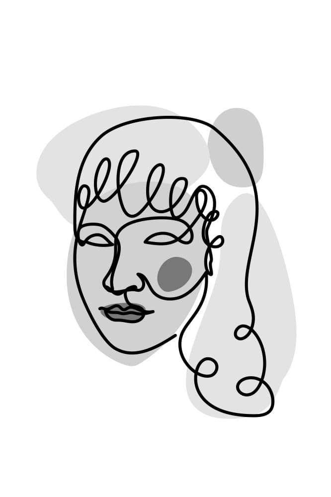 Abstract Line Woman by Anna Rose — canvas wall art