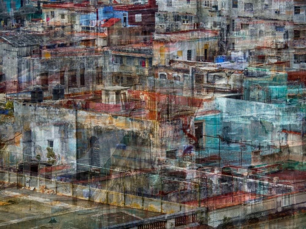 Vibrant Urban Layers by Roxana Labagnara — canvas wall art