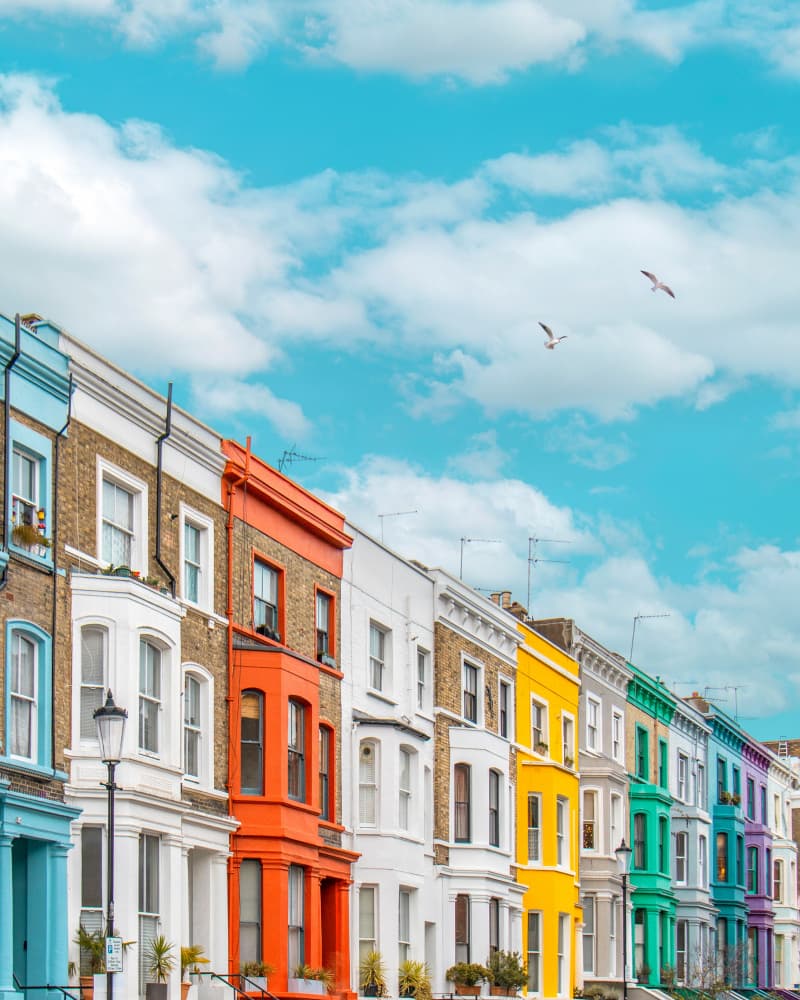 Notting Hill Rainbow Houses by Gabor Estefan — canvas wall art