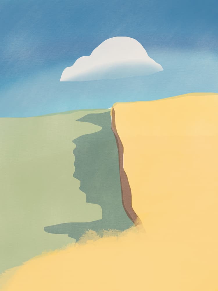 Cloud and Shadow Face by Little Dean — canvas wall art