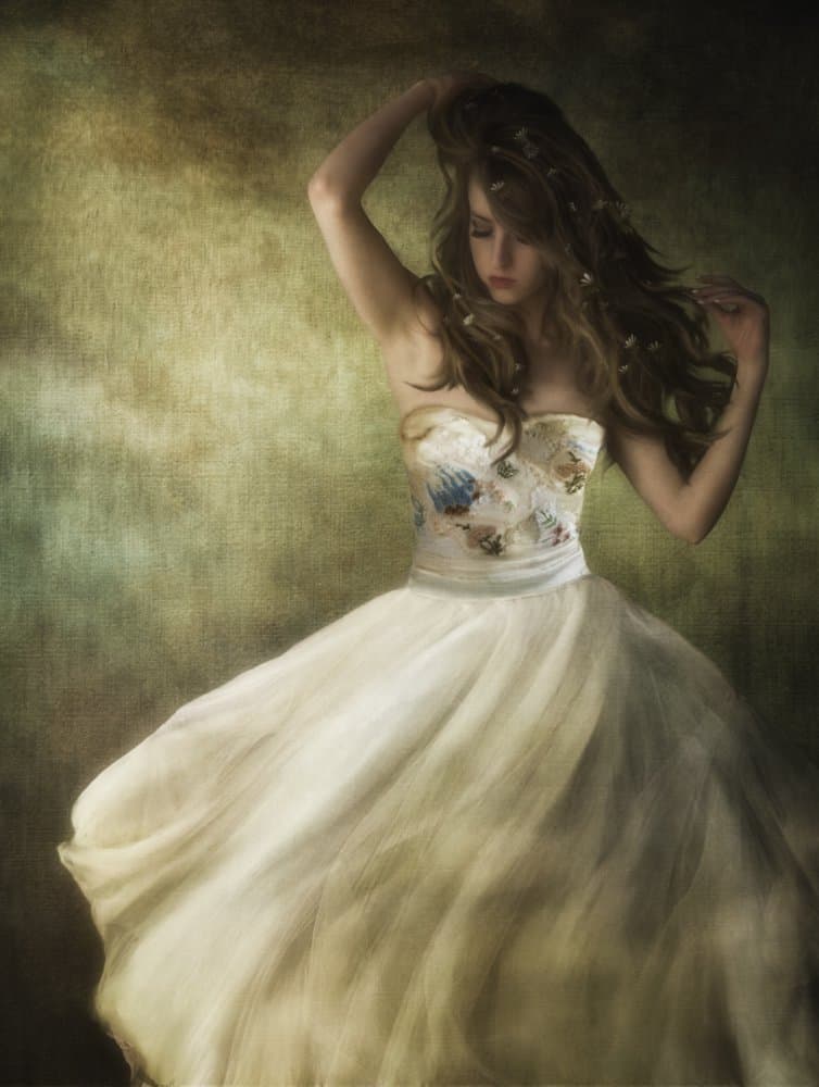 Ethereal Flowing Dress by Charlaine Gerber — canvas wall art