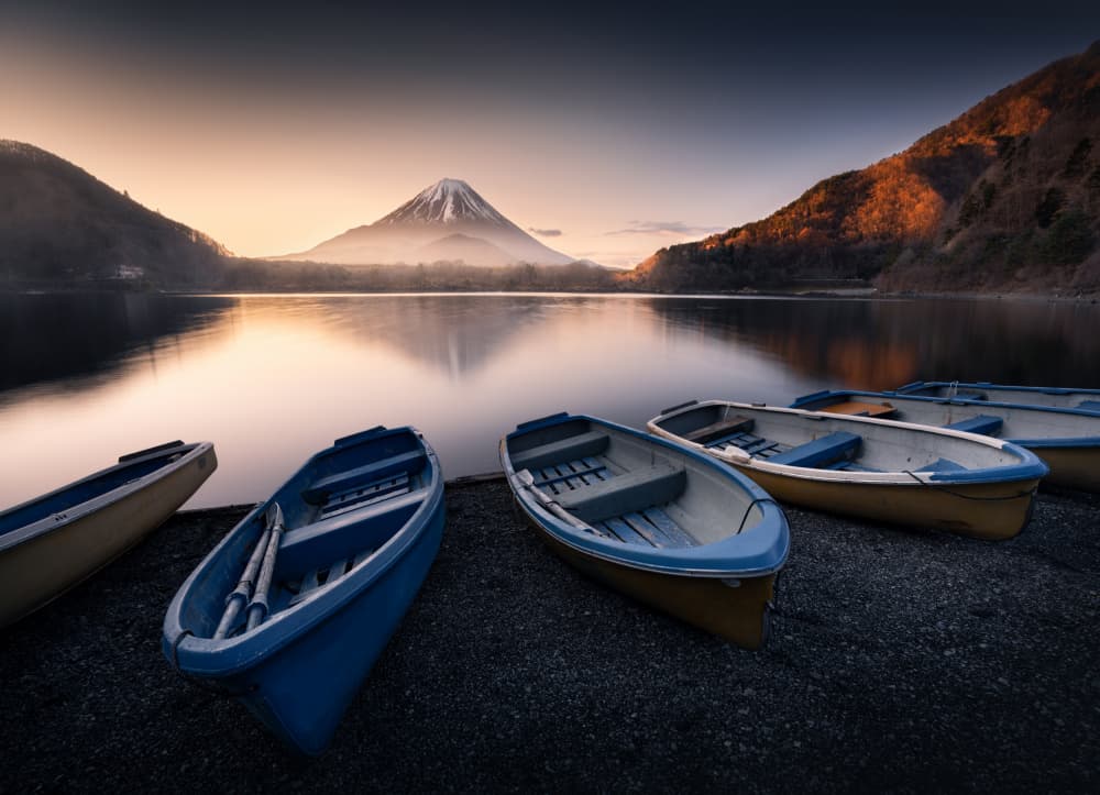 Fuji Morning Reflections by Karol Nienartowicz — canvas wall art