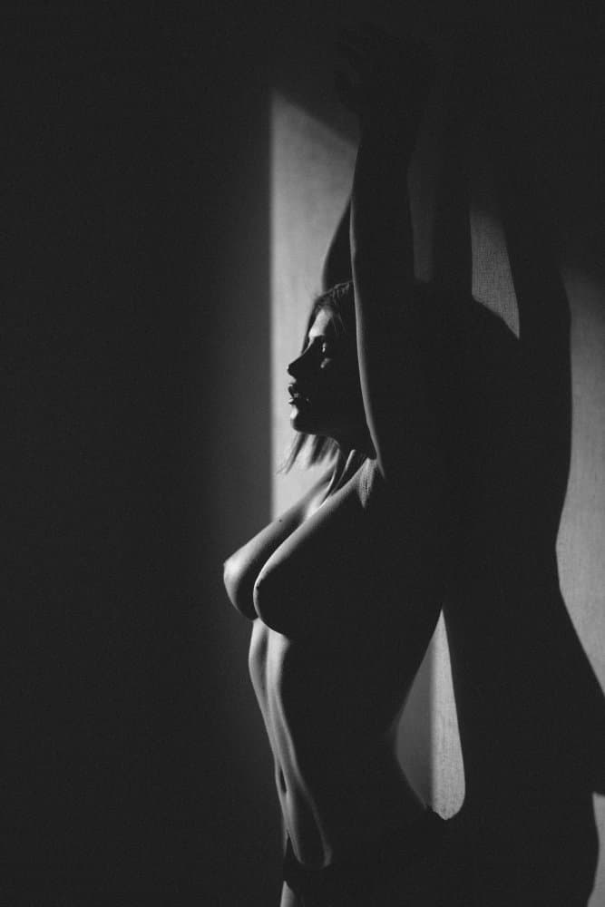 Sensual Profile in Shadow by Borislav Kornienko — canvas wall art