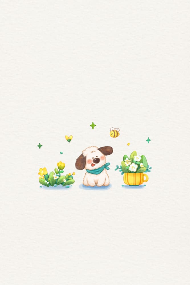 Happy Spring Puppy by Xuan Thai — canvas wall art