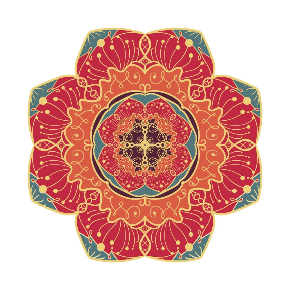 Colorful Floral Mandala by Marika Barsrsind — canvas wall art
