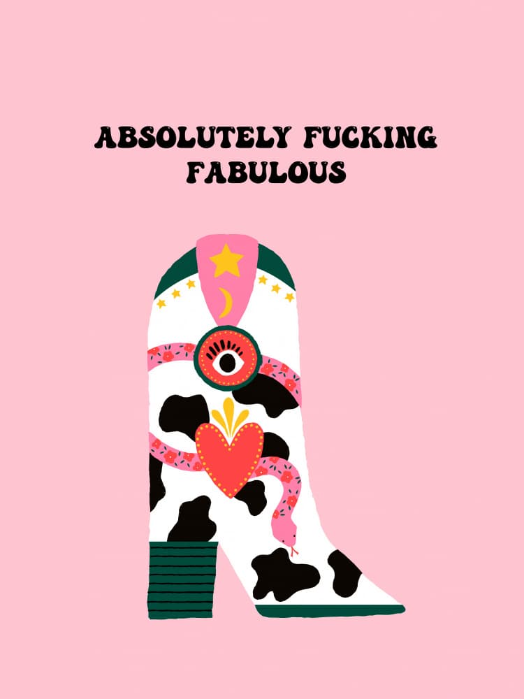 Absolutely Fabulous Boot by Aislinn Simmonds — canvas wall art