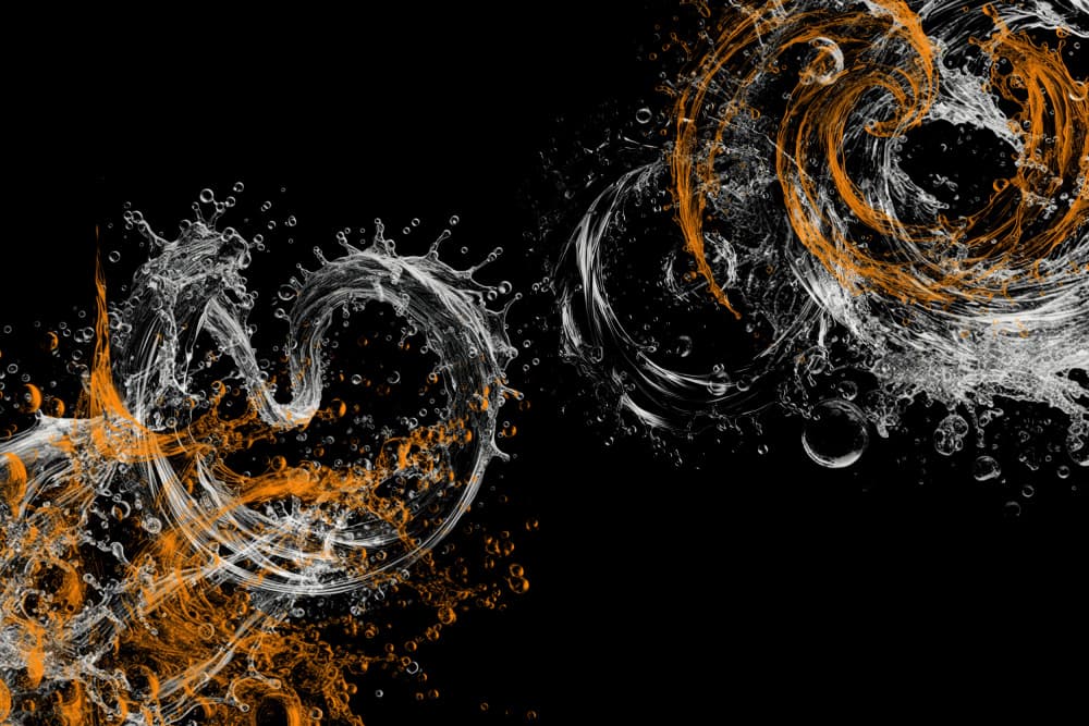 Orange White Fluid Motion by Rafal Kulik — canvas wall art