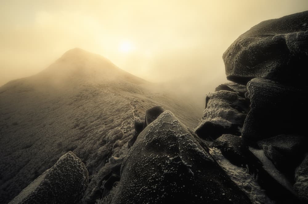 Golden Winter Peaks by Takumi Ikeda — canvas wall art
