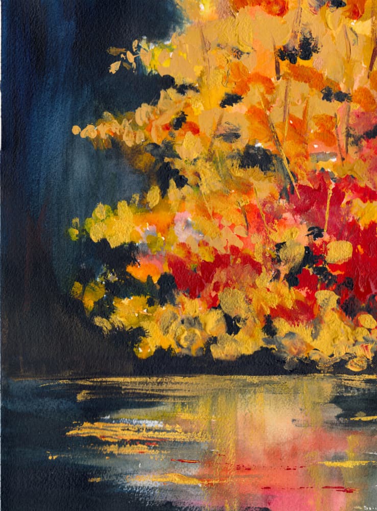 Vibrant Autumn Reflections by Christine Lindstrom — canvas wall art