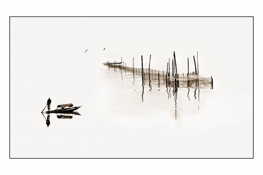 Calm Water Fisherman by Kumar Kranti Prasad — canvas wall art