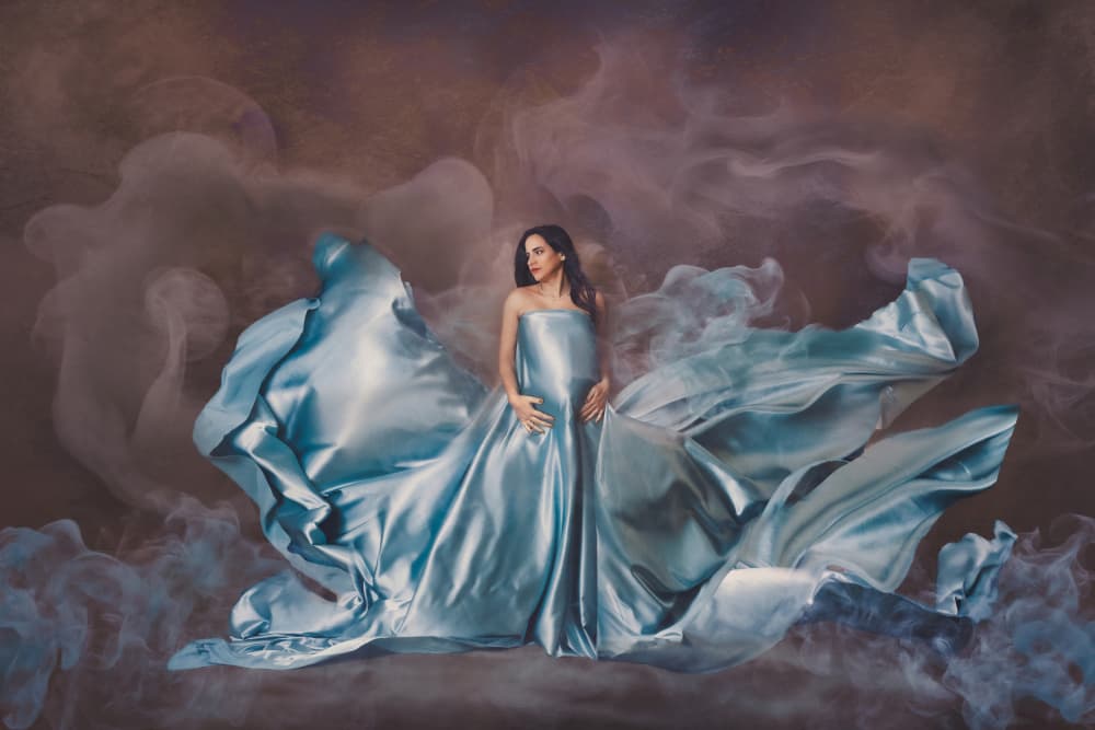 Ethereal Blue Maternity Flow by Sharon Levy — canvas wall art
