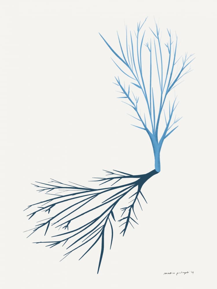 Minimalist Blue Tree by Martino Pietropoli — canvas wall art