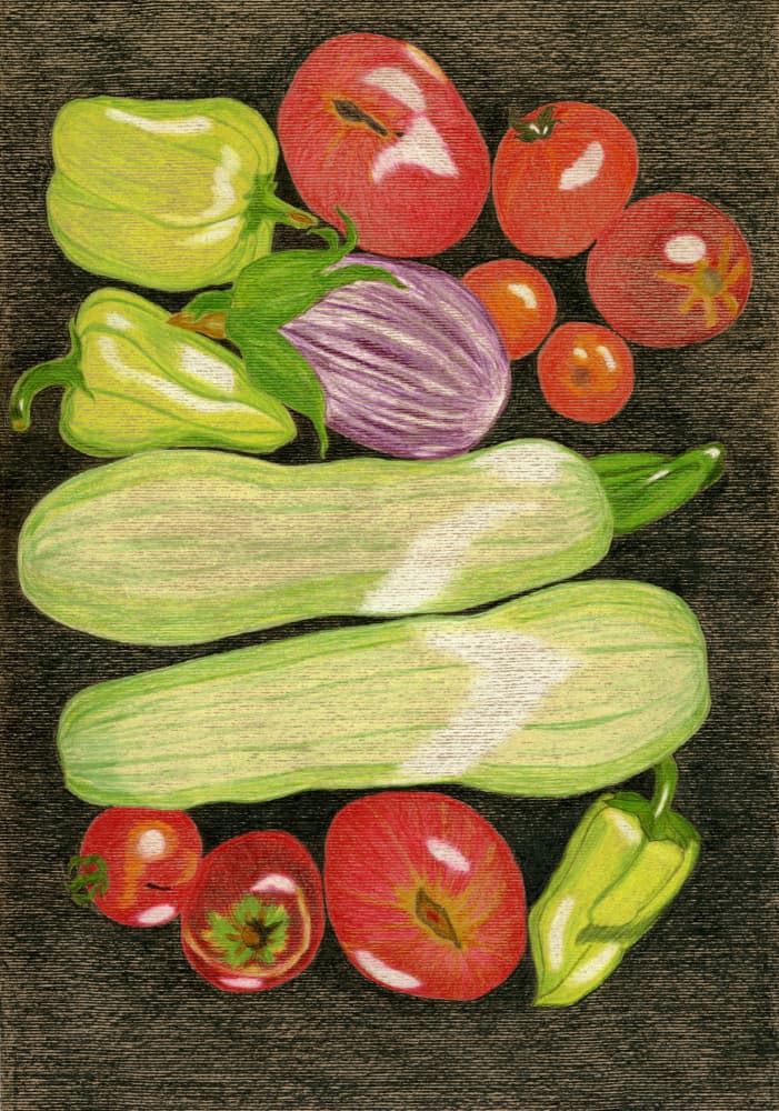 Fresh Garden Harvest by Viktoriia Saunina — canvas wall art