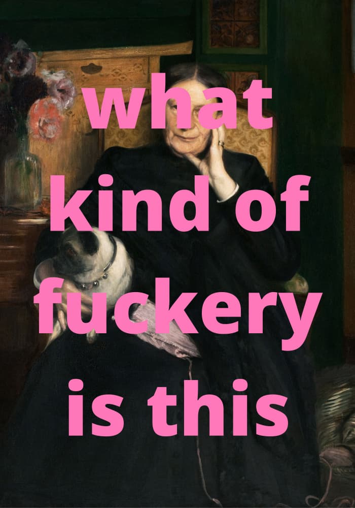 Elegant Woman with Pug by Athene Fritsch — canvas wall art
