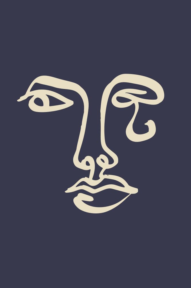 Abstract Line Face by Anna Rose — canvas wall art