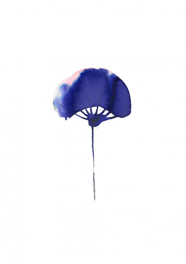 Blue Watercolor Bloom by Carola Cedell — canvas wall art