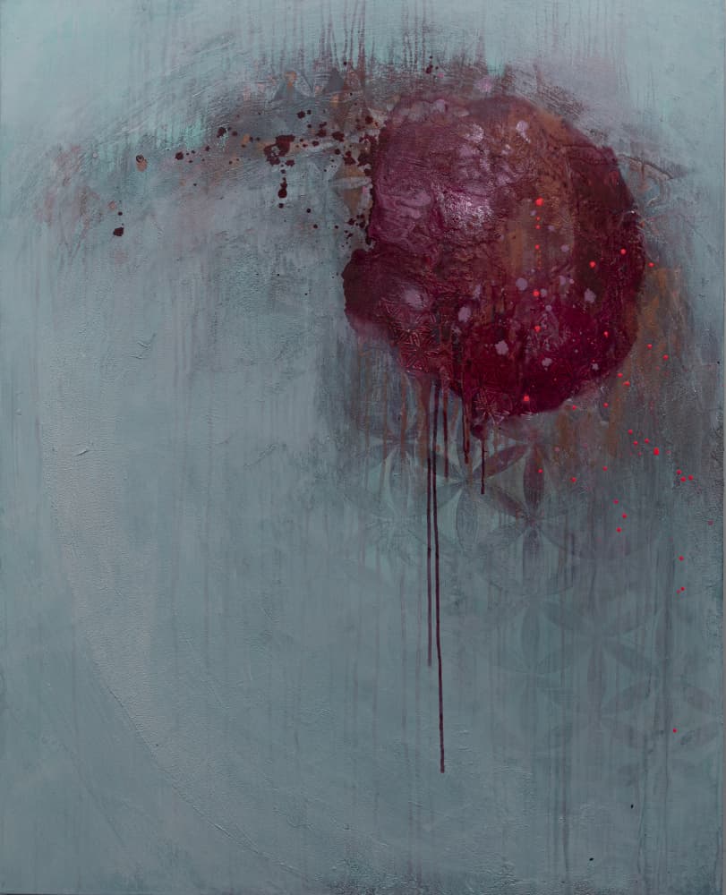 Deep Burgundy Abstract by Deb Chaney — canvas wall art