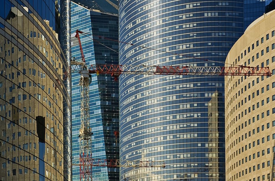Modern City Construction by Jure Kravanja — canvas wall art