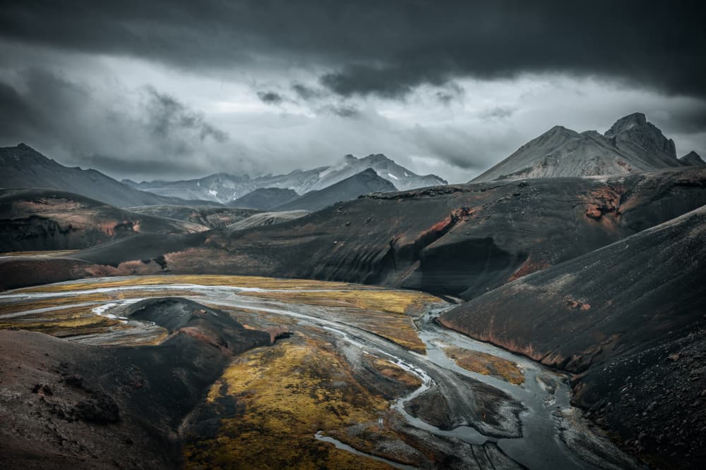 Moody Mountain River Valley by Adrian Popan — canvas wall art