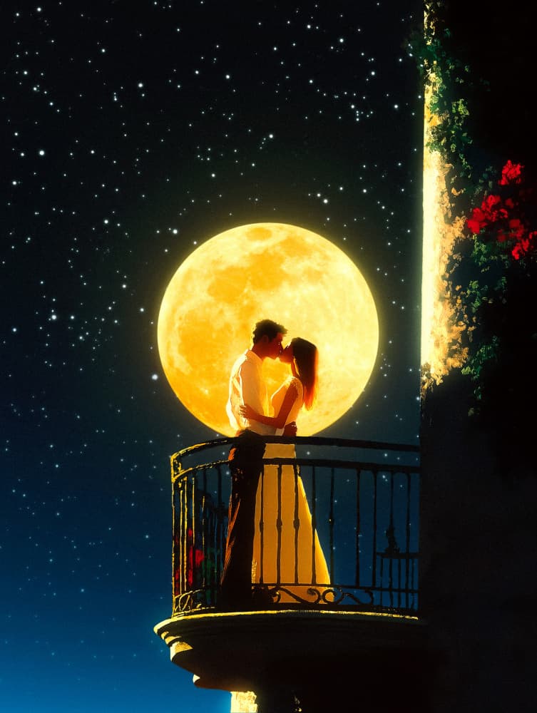 Love Under the Moon by Taudalpoi — canvas wall art