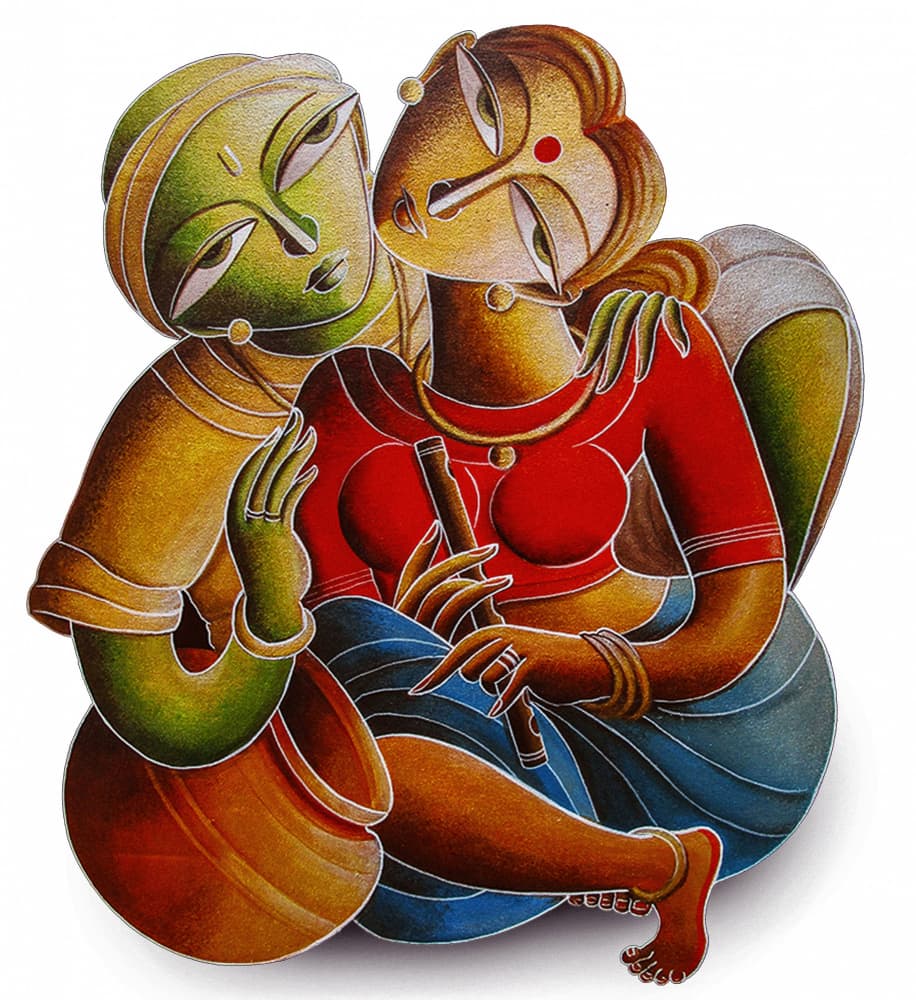 Indian Musical Couple by Dhananjoy Mukherjee — canvas wall art