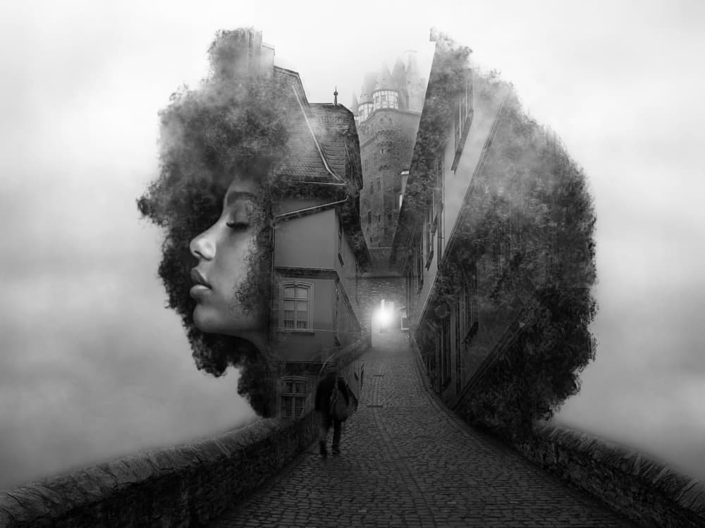Dreamlike City Profile by Larry Deng APA — canvas wall art