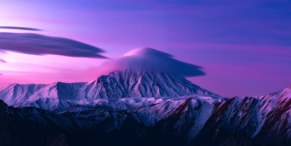 Vibrant Twilight Mountains by Majid Behzad — canvas wall art