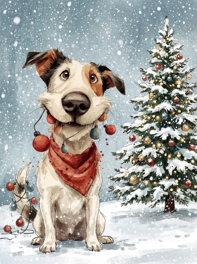 Frosty-Festive Animals-2 by Emel Tunaboylu — canvas wall art