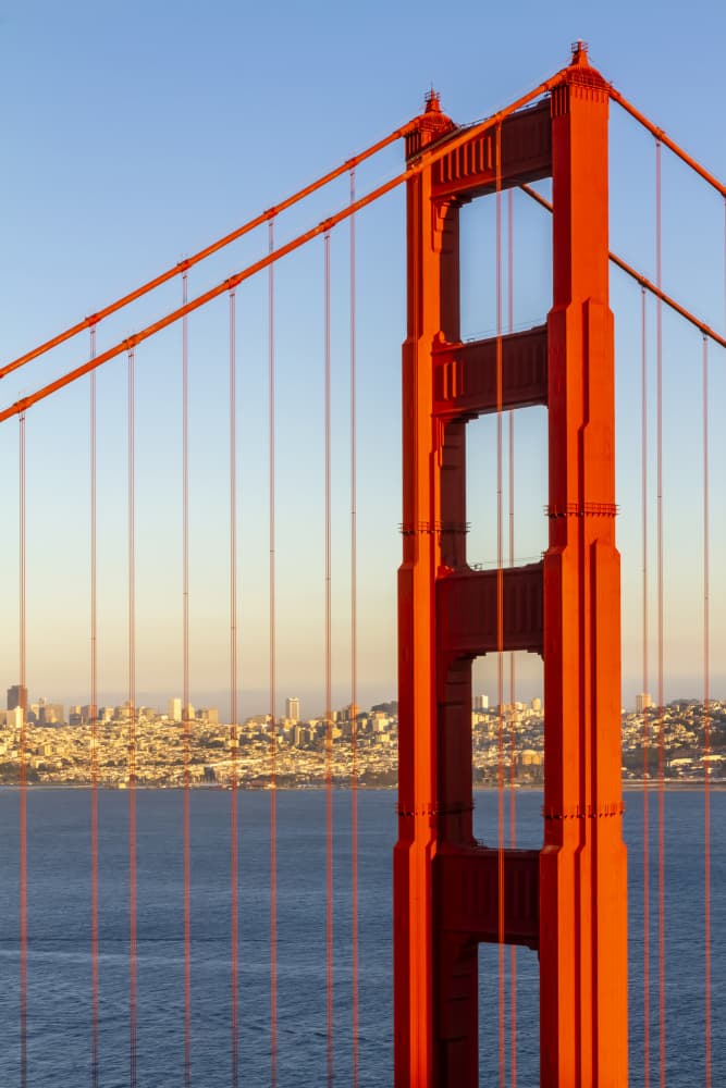 Golden Gate Sunset Glow by Melanie Viola — canvas wall art