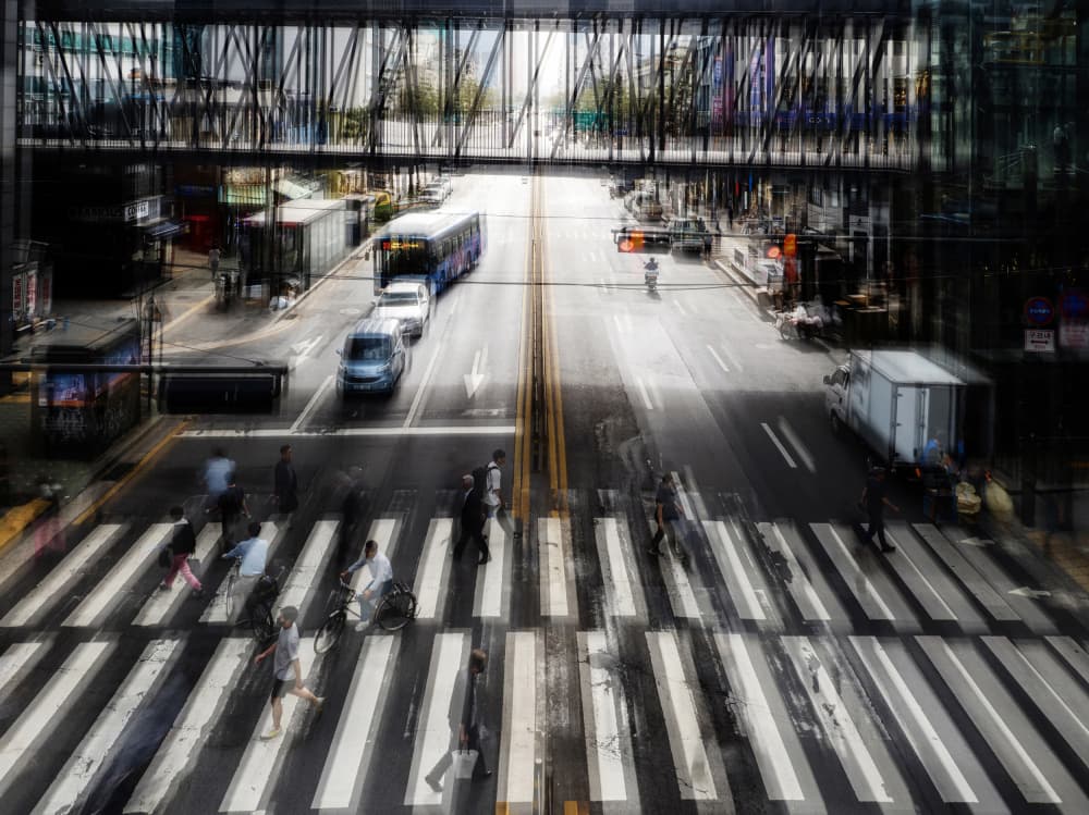 City Street Motion Blur by HAN dong hee — canvas wall art