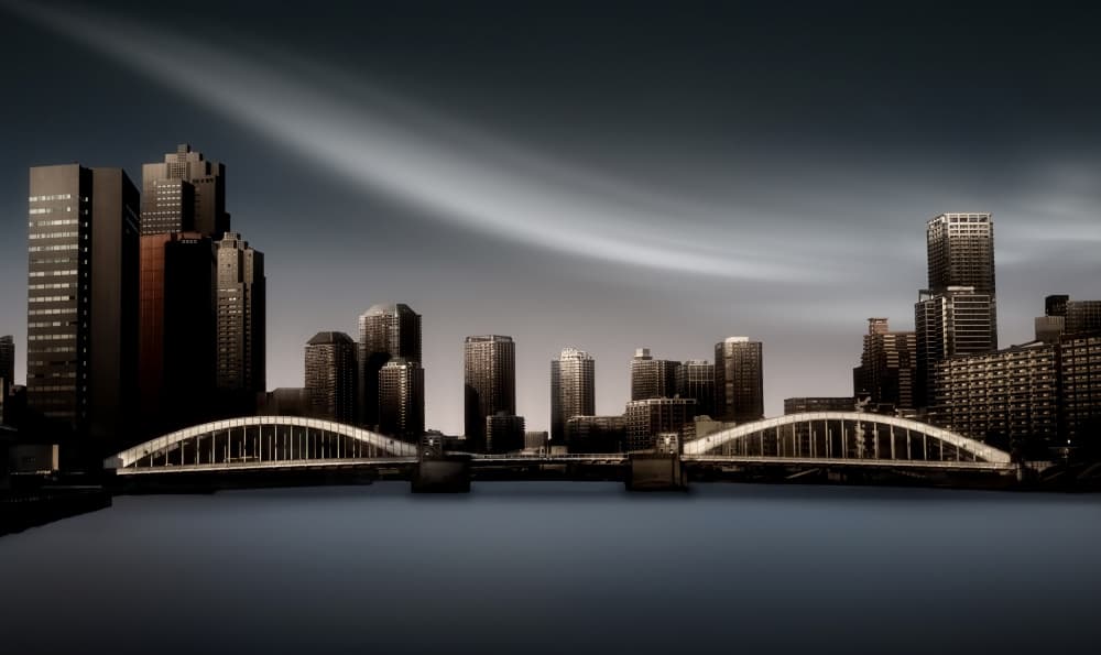 Dark City Skyline by Amatou T — canvas wall art