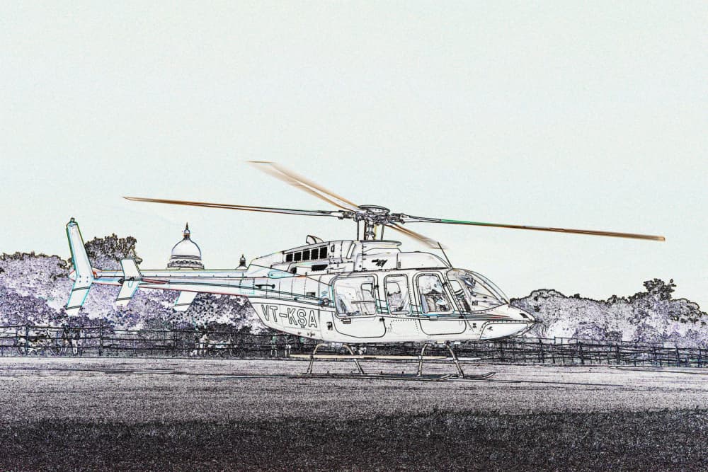 Modern Helicopter Sketch by Santhosh ch — canvas wall art