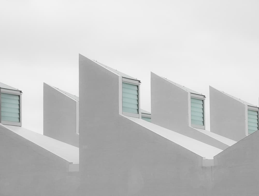 White Sawtooth Architecture by Adolfo Urrutia — canvas wall art
