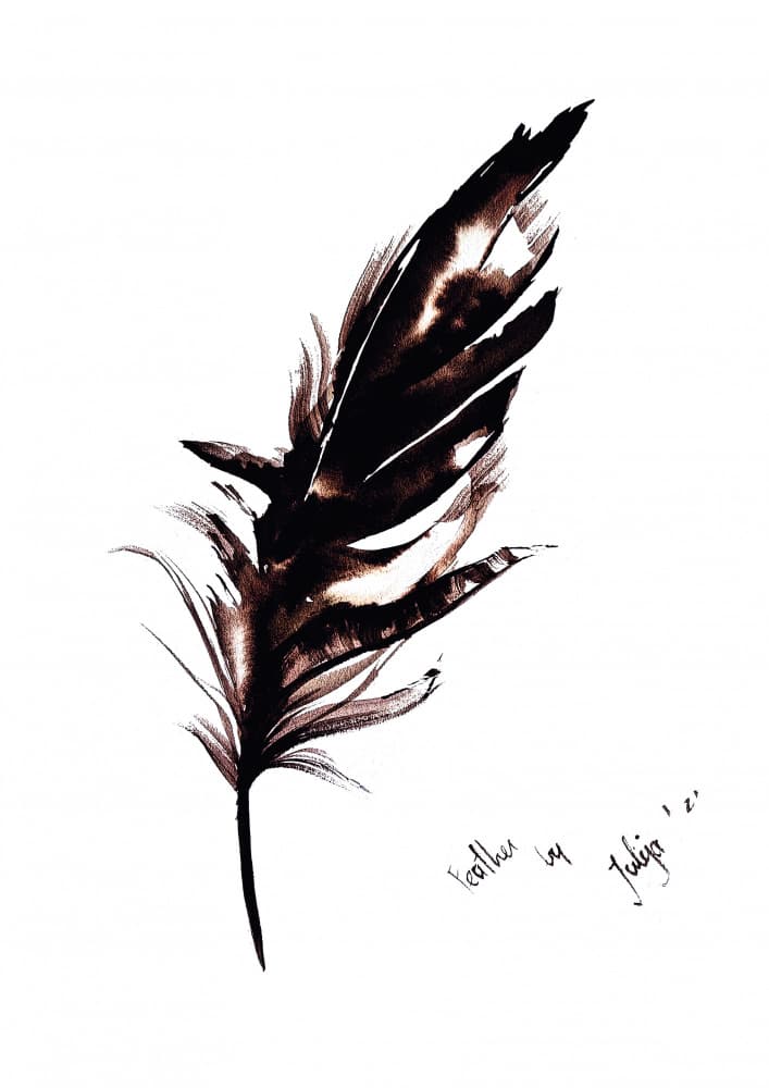Elegant Feather Study by Julija Belickienė — canvas wall art