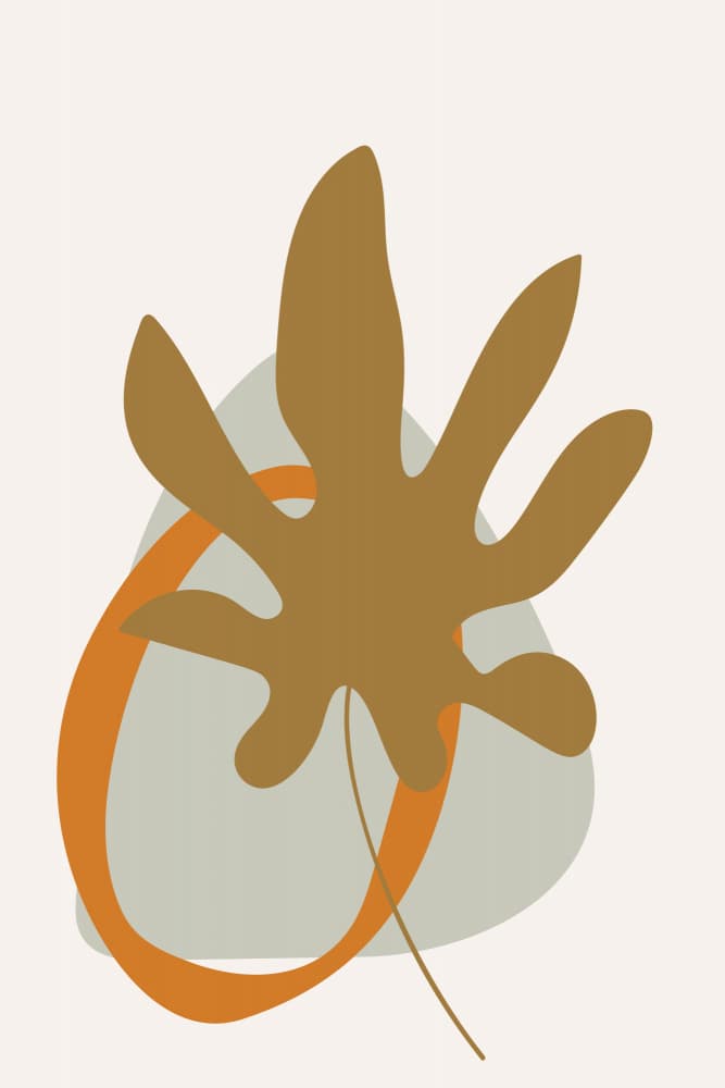 Earthy Abstract Leaf by Dina Dankers — canvas wall art