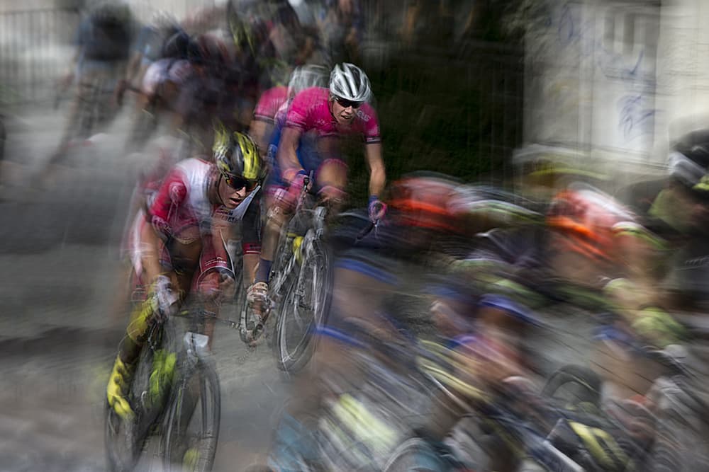 Cyclists In Motion by Milan Malovrh — canvas wall art