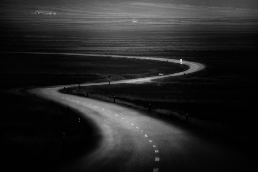 Winding Road At Night by swapnil deshpande — canvas wall art
