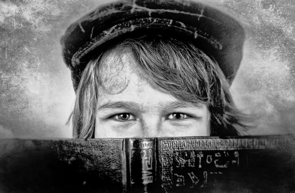 Child's Curious Gaze by Adela Lia Rusu — canvas wall art