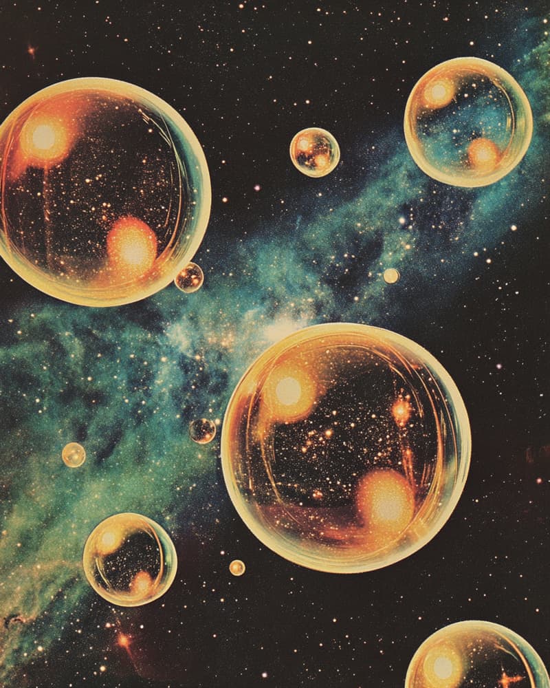 Cosmic Golden Bubbles by Samantha Hearn — canvas wall art