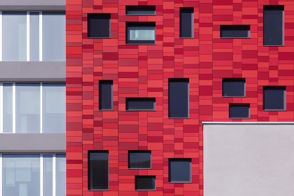 Red Facade Windows by Theo Luycx — canvas wall art