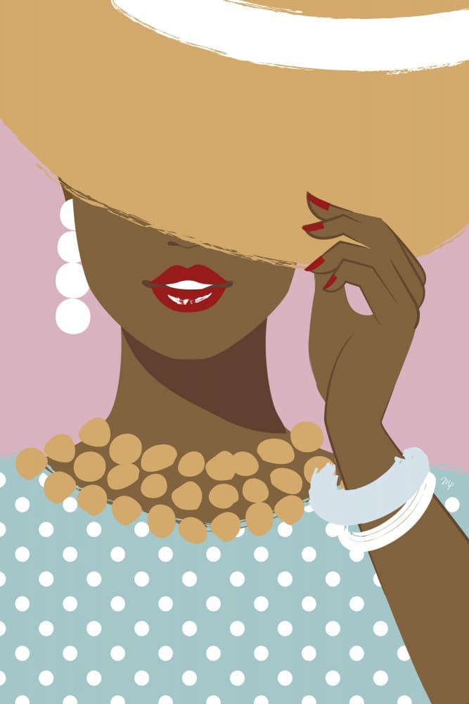 Chic Woman Hat by Martina — canvas wall art