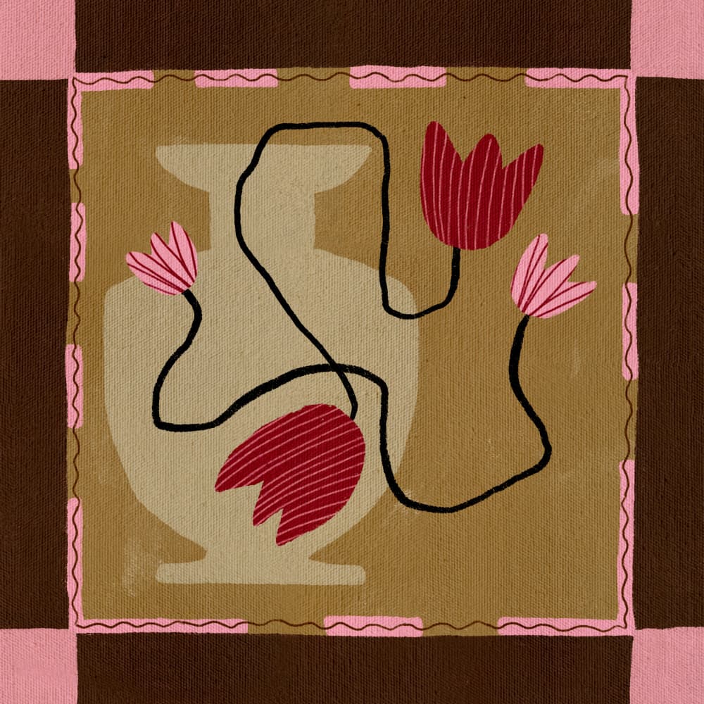 Out of Vase Blooms 4 by Shatha Al Dafai — canvas wall art