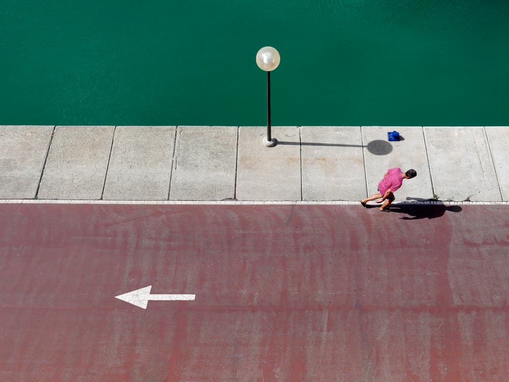 Waterside Path Overhead by paolo luxardo — canvas wall art